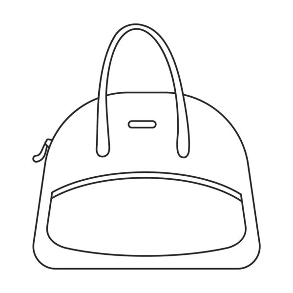 Icono de vector de bolsa. Icono de vector de contorno aislado en bolsa de fondo blanco. — Vector de stock