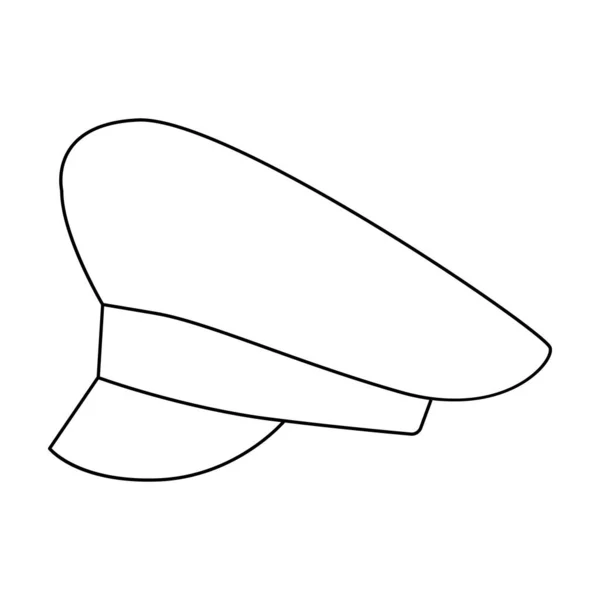 Militaire cap vector icon.Outline vector pictogram geïsoleerd op witte achtergrond militaire cap. — Stockvector