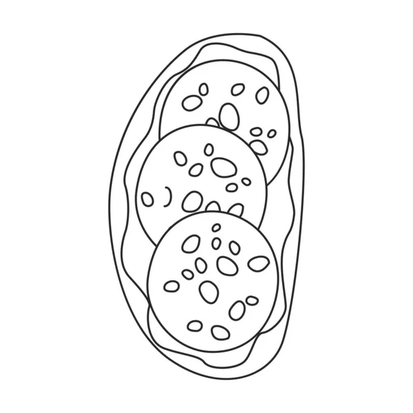 Icône vectorielle sandwic.Outline icône vectorielle isolée sur fond blanc sandwich. — Image vectorielle
