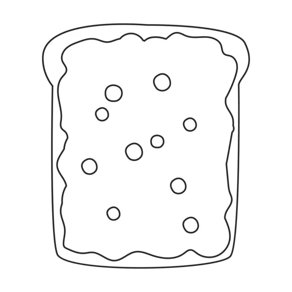 Toast vetor icon.Outline vetor ícone isolado em brinde fundo branco. — Vetor de Stock