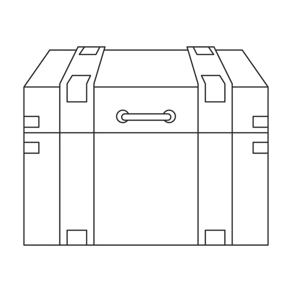 Chest vector icon.Outline vector icon, 흰색 배경 가슴에 분리. — 스톡 벡터