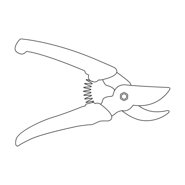 Icône vectorielle sécateur Icône vectorielle contour isolé sur fond blanc sécateur. — Image vectorielle