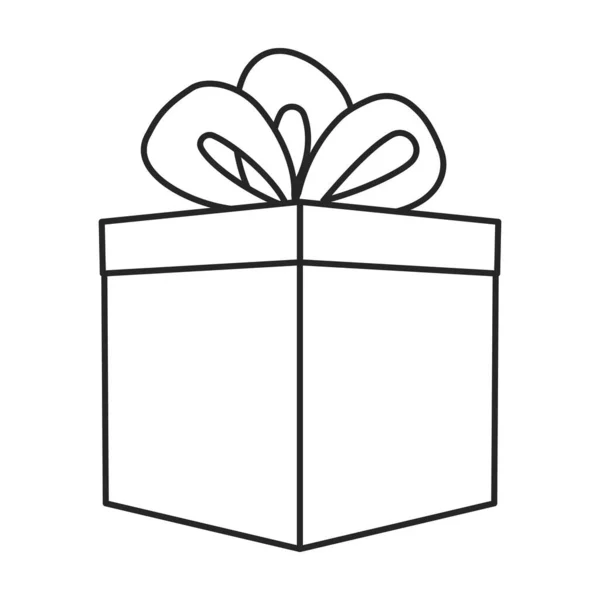 Natale dell'icona vettoriale della scatola regalo. Isolamento dell'icona vettoriale del profilo su sfondo bianco Natale della scatola regalo. — Vettoriale Stock