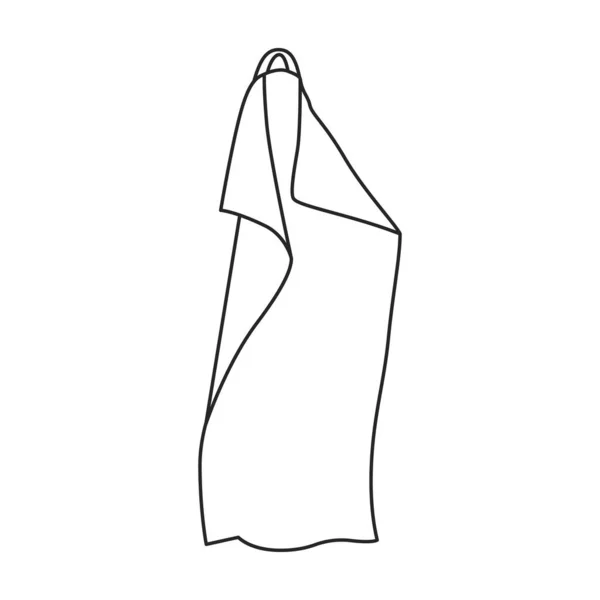 Ícone vetor toalha icon.Outline vetor isolado na toalha de fundo branco. —  Vetores de Stock