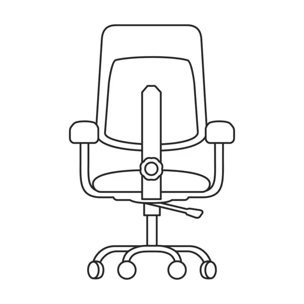 Kantoorstoel vector icon.Outline vector pictogram geïsoleerd op witte achtergrond bureaustoel . — Stockvector