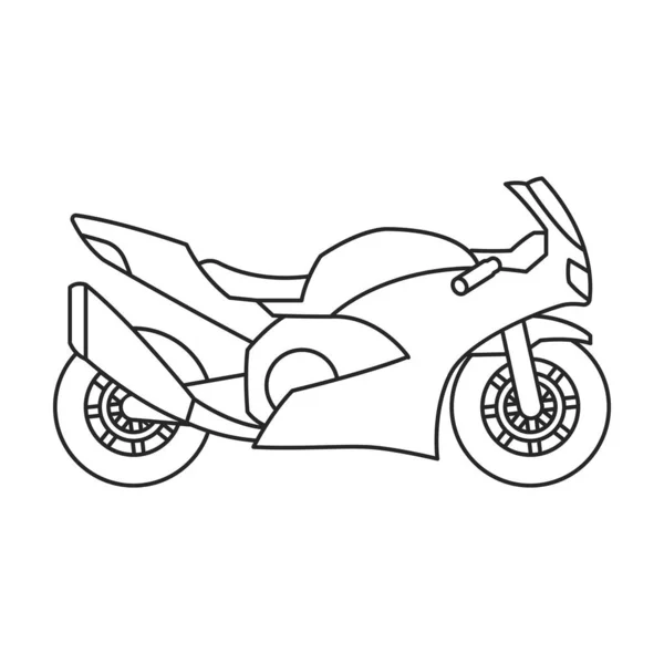 Icono de vector de motocicleta. Icono de vector de contorno aislado en motocicleta de fondo blanco. — Vector de stock