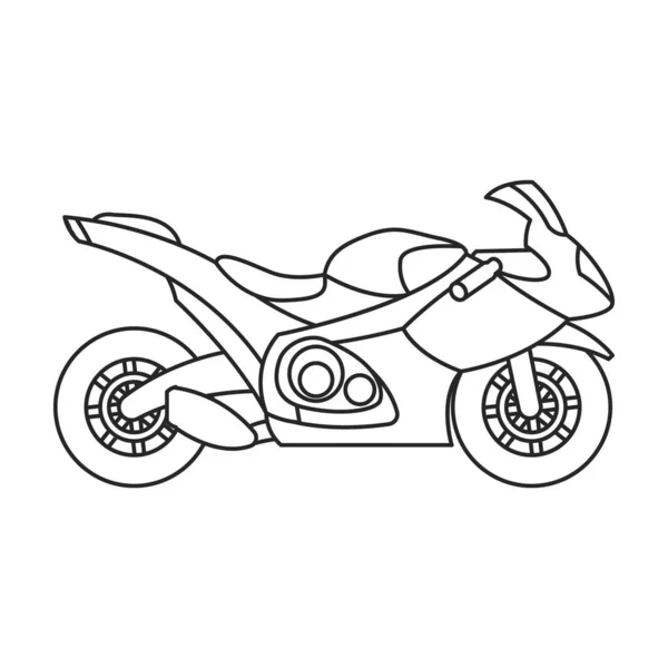 Ícone vetor motocicleta icon.Outline vetor isolado na motocicleta fundo branco. —  Vetores de Stock