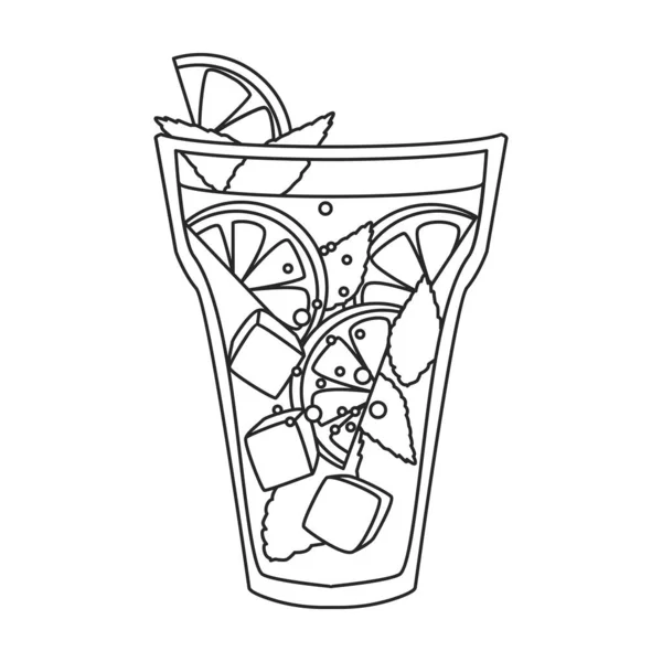 Icône vectorielle cocktail d'été.Icône vectorielle contour isolé sur fond blanc cocktail d'été. — Image vectorielle