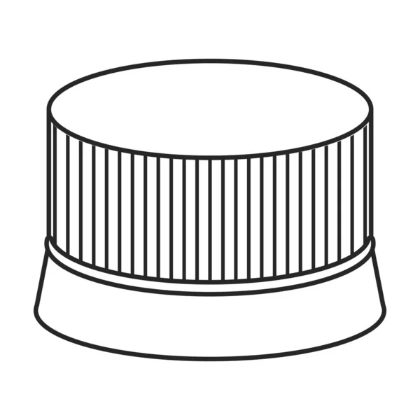 Cap garrafa vetor icon.Outline vetor ícone isolado na garrafa tampa de fundo branco. —  Vetores de Stock