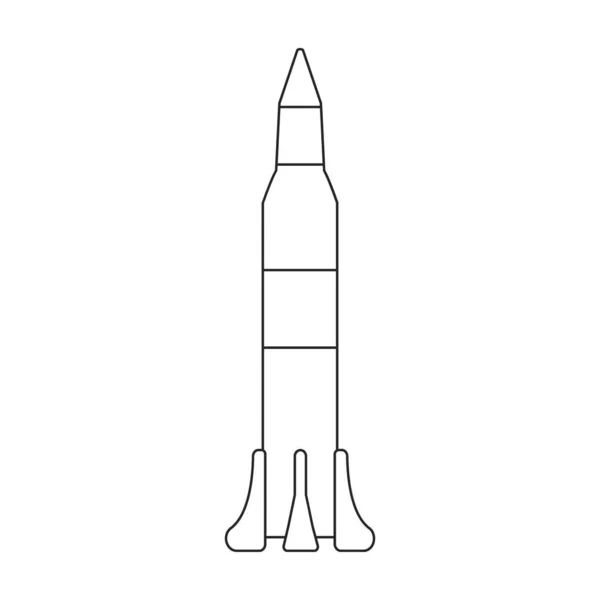 Space raketový vektorový ikon.Obrysová vektorová ikona izolované na bílém pozadí rakety. — Stockový vektor