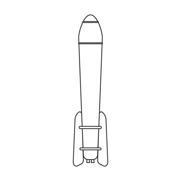 Icône vectorielle fusée spatiale.Décrivez l'icône vectorielle isolée sur fond blanc fusée spatiale. — Image vectorielle