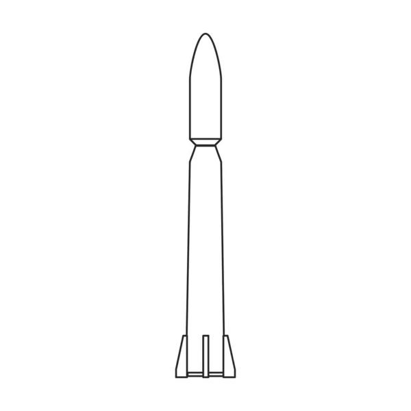 Icône vectorielle fusée spatiale.Décrivez l'icône vectorielle isolée sur fond blanc fusée spatiale. — Image vectorielle