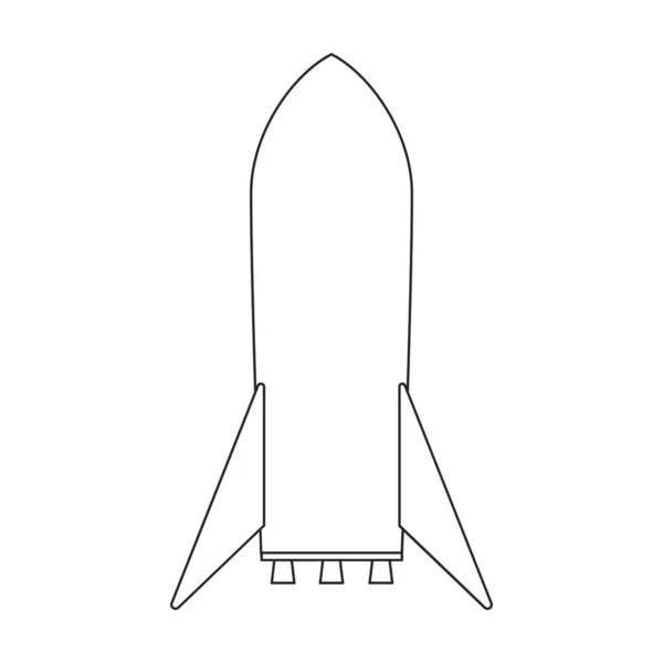 Εικονίδιο διανύσματος διαστημικού πυραύλου Περίγραμμα διανύσματος απομονωμένο σε λευκό διαστημικό πύραυλο. — Διανυσματικό Αρχείο