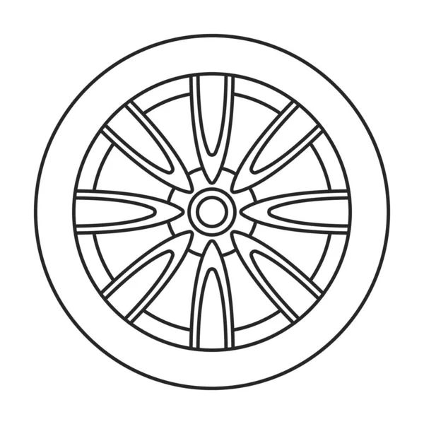 Ruota auto vettoriale icon.Outline icona vettoriale isolato su sfondo bianco ruota auto. — Vettoriale Stock