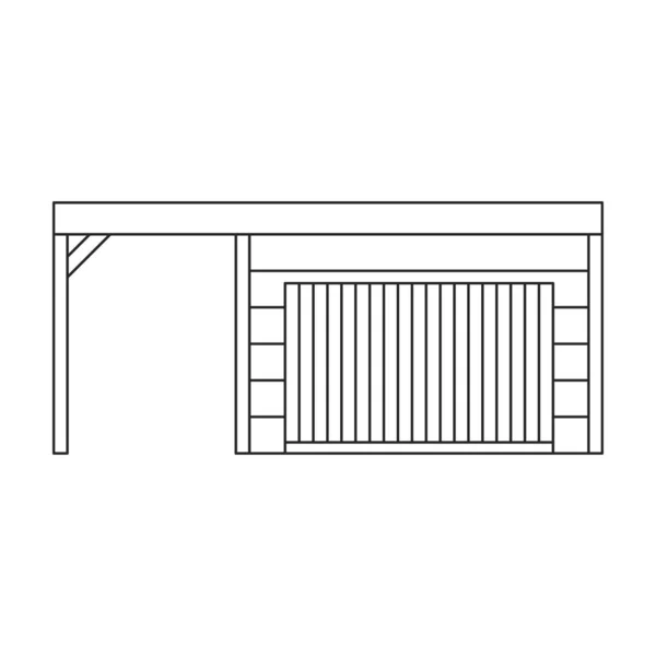 Garaje del icono del vector del edificio.Icono del vector del contorno aislado en el garaje del fondo blanco del edificio. — Archivo Imágenes Vectoriales