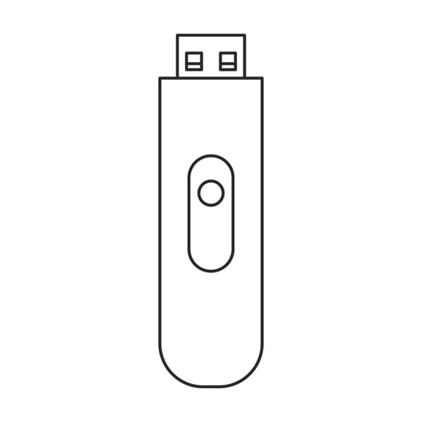 Icono del vector del flash de la impulsión icon.Outline aislado en flash blanco de la impulsión del fondo. — Vector de stock