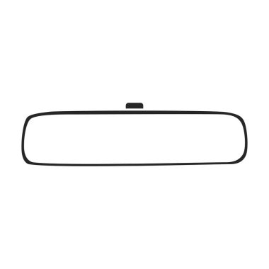 Dikiz aynası vektör simgesi. Siyah vektör simgesi beyaz arka plan aynalarında izole edilmiş..