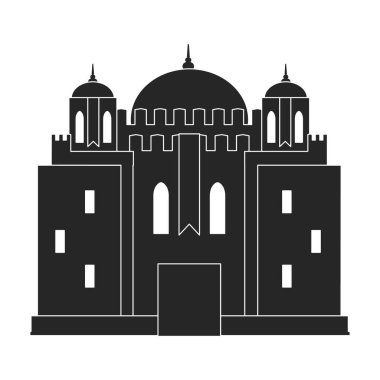 Castle vektör simgesi. Beyaz arka plan kalesinde siyah vektör simgesi izole edildi.