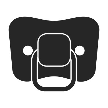 Emzik vektör simgesi. Siyah vektör simgesi beyaz arkaplan emziğinde izole edildi.