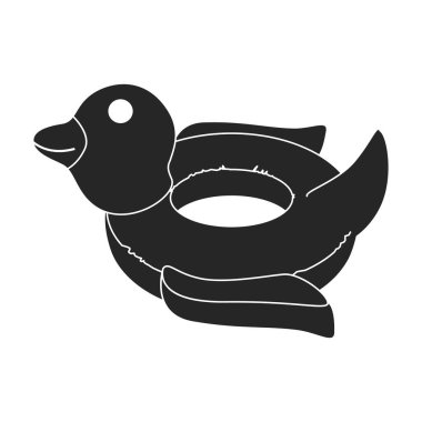 Şişirilebilir yatak vektör simgesi. Siyah vektör simgesi beyaz arkaplan şişirilebilir yatağında izole edildi.