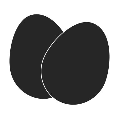 Yumurta vektör simgesi. Siyah vektör simgesi beyaz arkaplan yumurtasına izole edildi.