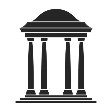 Pergola vektör simgesinin ahşap çardağı. Siyah vektör simgesi, pergola 'nın beyaz arkaplan ahşap çardağında izole edilmiş. .