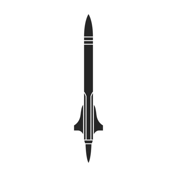 Ballistic missile vector icon.Black vector icon isolated on white background ballistic missile. — Stock Vector