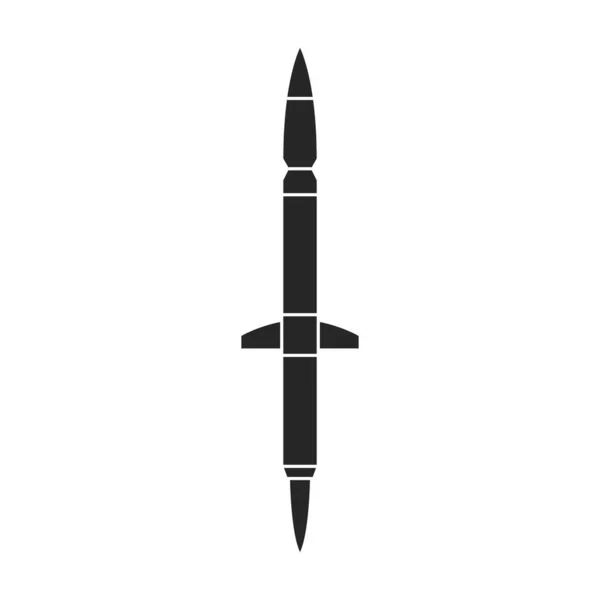 Icône vectorielle de missile balistique.Icône vectorielle noire isolée sur fond blanc missile balistique. — Image vectorielle