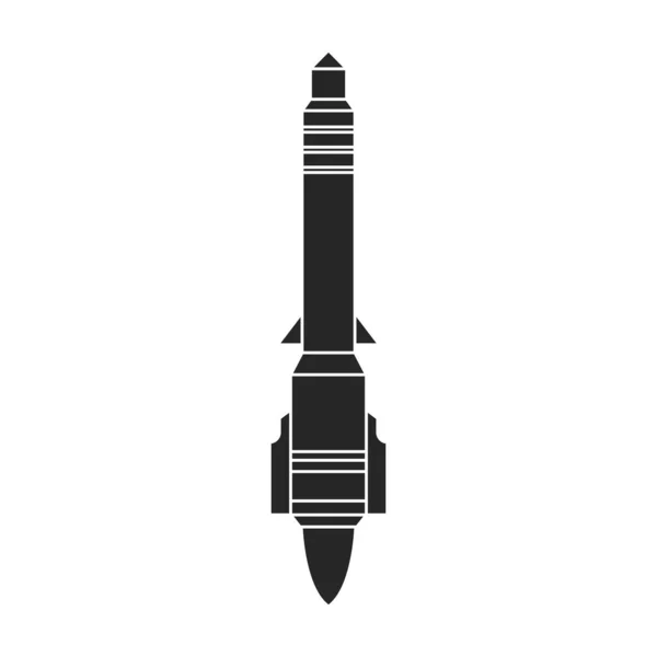 Ballistische raket vector icon.Black vector pictogram geïsoleerd op witte achtergrond ballistische raket. — Stockvector