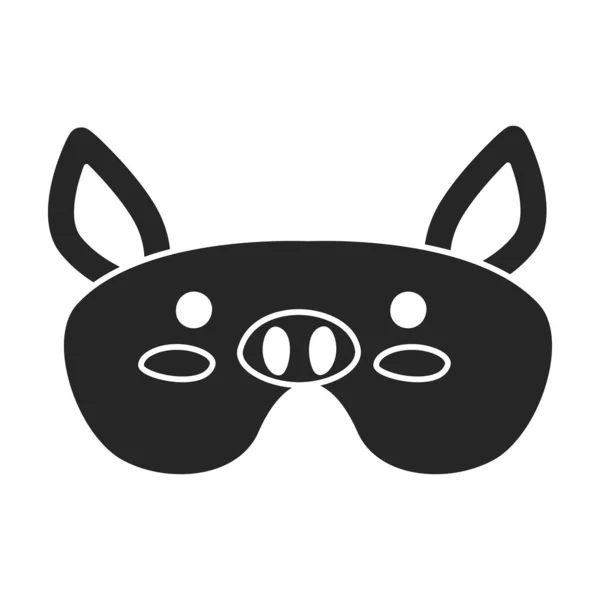 ( 영어 ) Sleep mask of pig vector icon.Black vector icon isolated on white background sleep mask of pig . — 스톡 벡터