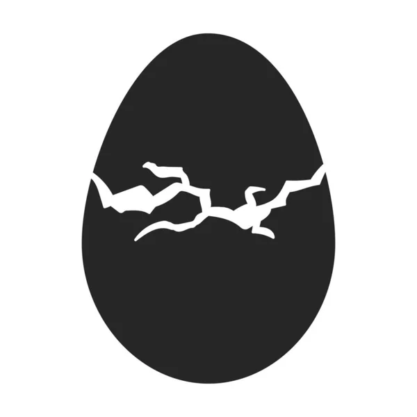 Μαύρο διανυσματικό εικονίδιο που απομονώνεται σε λευκό φόντο αυγού. — Διανυσματικό Αρχείο