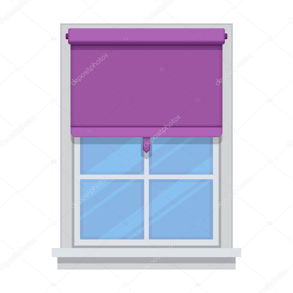Window blind vector cartoon icon. Vector illustration jalousie house on white background. Isolated cartoon illustration logo of window blind .