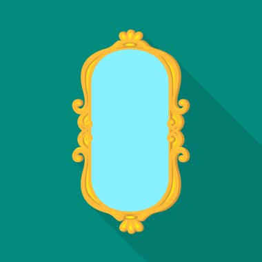 Ayna ve krom işaretinin vektör çizimi. Ayna ve dikdörtgen stok vektörü çizelgesi.