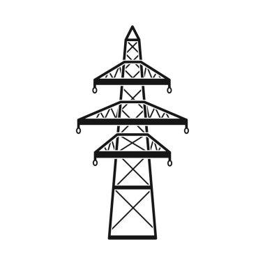Ayrı bir sütun ve enerjik ikon nesnesi. Sütun ve istasyon stok vektör illüstrasyonunun web ögesi.