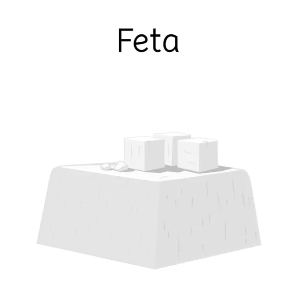 Illustrazione vettoriale del formaggio e del simbolo feta. Elemento web di formaggio e pezzo icona vettoriale per brodo . — Vettoriale Stock