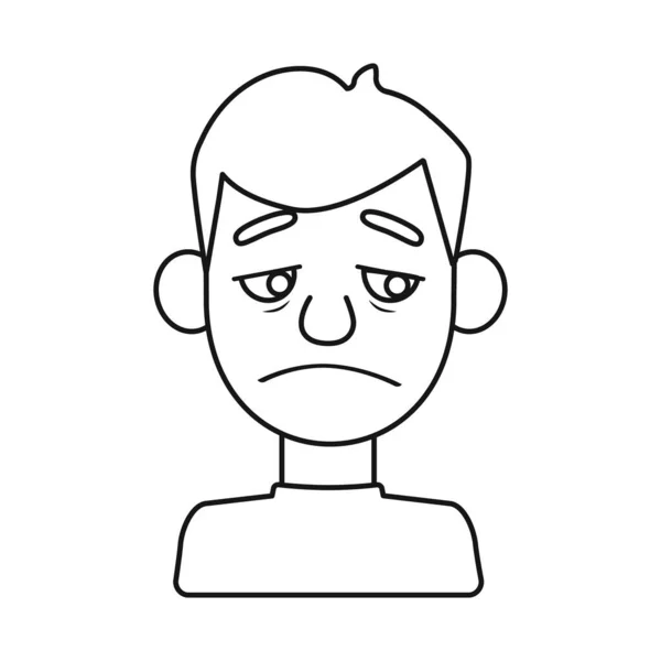 Isolated object of guy and sad sign. Collection of guy and person vector icon for stock. — Stock Vector
