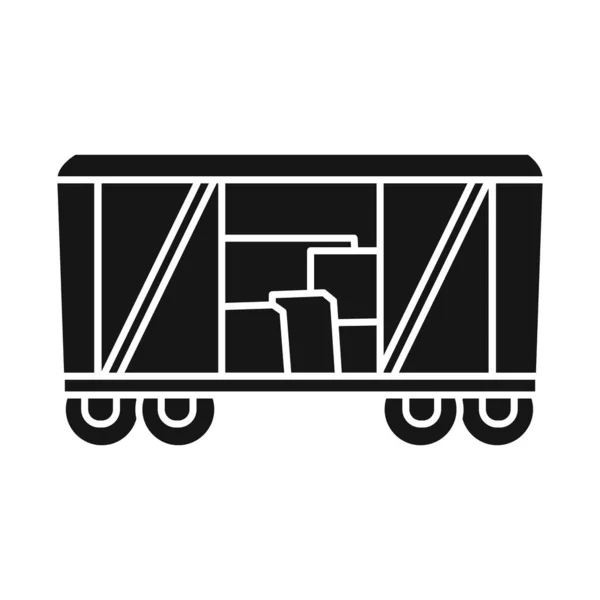 Vectorontwerp van wagon- en vrachtpictogram. Web element van wagen en boxcar voorraad vector illustratie. — Stockvector