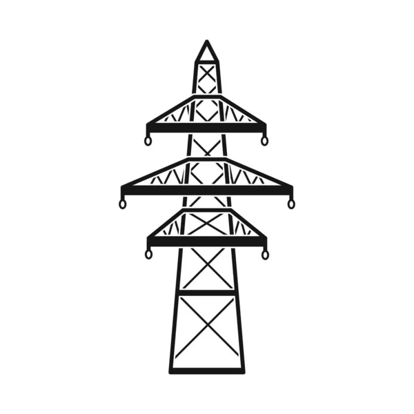 Isolerat föremål av pelare och energisk ikon. Webb del av pelare och station stock vektor illustration. — Stock vektor