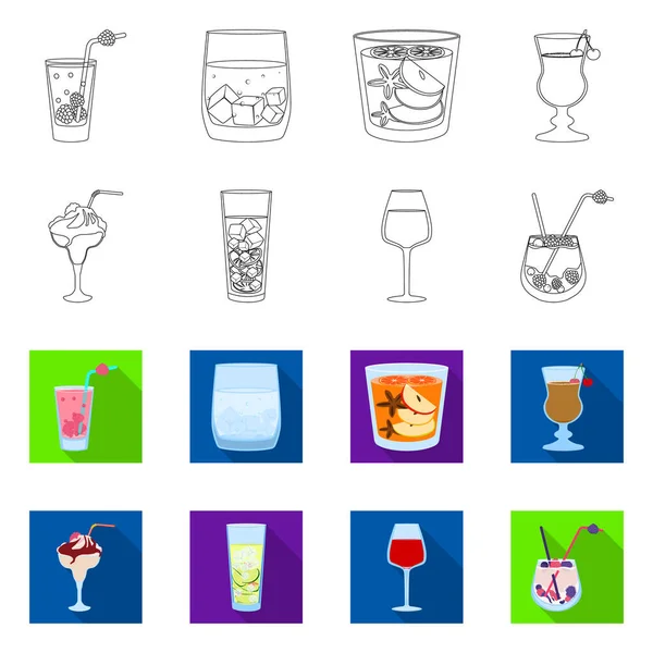 Design vetorial de licor e ícone de restaurante. Coleta de licor e ingrediente estoque ilustração vetorial . — Vetor de Stock