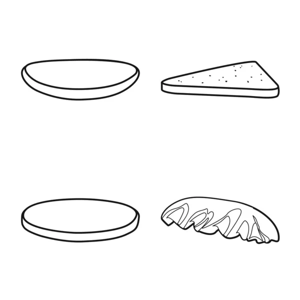 Hamburger ve abur cubur ikonunun vektör tasarımı. Stok için hamburger ve kahvaltı vektör simgesi koleksiyonu. — Stok Vektör