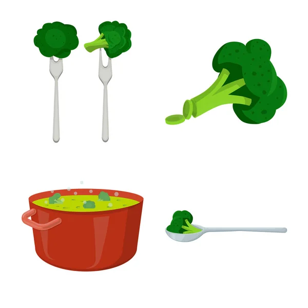 Objeto aislado de comer y signo de dieta. Conjunto de comida y símbolo de stock saludable para la web. — Vector de stock