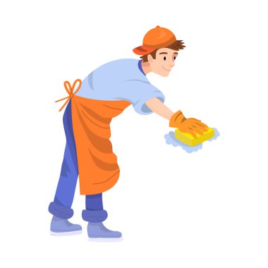 İnsanın vektör tasarımı ve çamaşır ikonu. Web için insan ve otomobil sembolü grafiği.