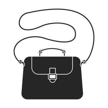 Torba vektör simgesi. Siyah vektör simgesi beyaz arkaplan çantasına izole edildi.