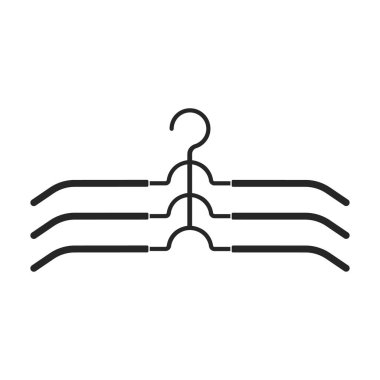 Askı vektör simgesi. Siyah vektör simgesi beyaz arkaplan askısında izole edildi.