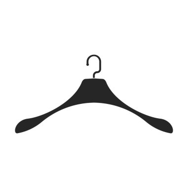 Askı vektör simgesi. Siyah vektör simgesi beyaz arkaplan askısında izole edildi.