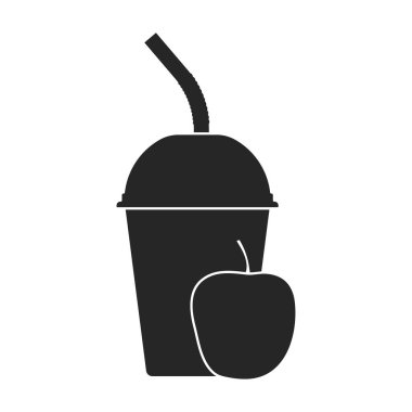Meyve Smoothie vektör simgesi. Siyah vektör simgesi beyaz arkaplan meyve smoothie üzerinde izole edildi.