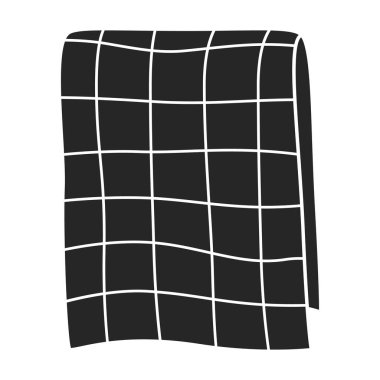 Havlu vektör simgesi. Siyah vektör simgesi beyaz arka plan havlusunda izole edildi.