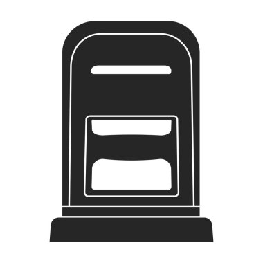 Posta kutusu vektör simgesi. Siyah vektör simgesi beyaz arkaplan posta kutusunda izole edildi.