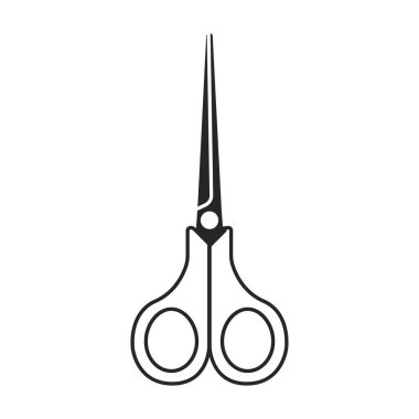 Makas vektör simgesi. Siyah vektör simgesi beyaz arkaplan makasında izole edildi.