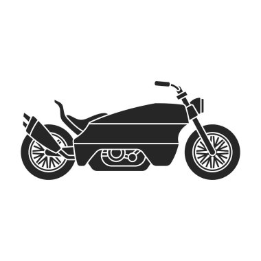 Motosiklet vektör simgesi. Siyah vektör simgesi beyaz arka planda izole edildi.
